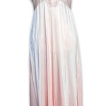 Vintage Sears Pink Lace Slip Maxi Dress 70s Nylon Nightgown USA Romantic Boudoir Size M Photo 0