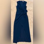 NEW KAY UNGER Dark Ink Frances Column Sleeveless Gown Sz 8 Blue Photo 2