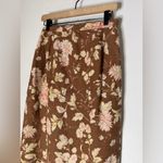 Talbots Brown Floral Linen Midi/maxi Pencil Skirt Size 10P Photo 2