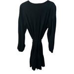 Nation Ltd Talli Dress in Jet Black Long Sleeve Button Front Large Gently Used Photo 5