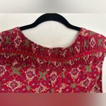 Mango  Red Sleeveless Self Tie Embellished Geometric Print Tunic Dress Photo 2