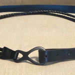 None Black Italian Braided Leather Belt Photo 0
