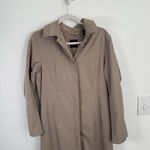 Sanyo New York Beige Trench Lightweight Over Coat Hooded Pockets Womens Medium? Tan Photo 2