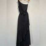 Ramy Brook NWT  Nicola Black One Shoulder Dress Maxi Feminine Evening Wedding szM Photo 1