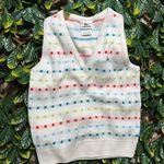 Lacoste Multi Colored Spot Patterned Cream Vest Size Small (UK 38) Photo 1