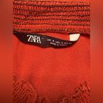 ZARA Women's Orange Fall Ruffle Midi Dress Sleeveless Flowy Size Small Photo 5