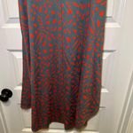 LuLaRoe  Teal/Orange Print Scoop Neck Short Sleeve Carly Dress size XS Photo 9