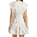 Zimmermann  Dancer Linen Flounce Minidress Floral Print Ivory Cap Sleeve Size 3 Photo 3