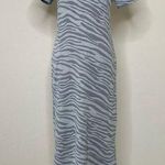 Anthropologie Daily Practice Gray Zebra Thermal Midi Dress Sz Small Photo 0