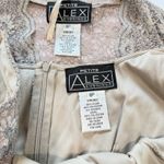 Alex Evenings Champagne Lace Sequin Two Piece Jacket Sleeveless Dress Size 8P Photo 12