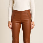 Trina Turk 71 NWT  Leather Pants Size 2 Color Brown Photo 0