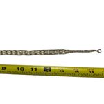 Shiny Pearl and Silver Colored Rhinestone Choker Necklace 14” Flat | Y2K Glam Photo 5