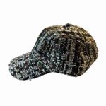 Kate Spade New York Women's Tweed Wool Blend Baseball Cap OS Black Spade Logo Photo 3