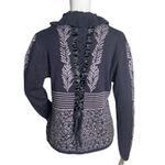 Skovhuus Sweater Womens Medium Purple Knit Ruffle Zip Front Cardigan Feminine Photo 2