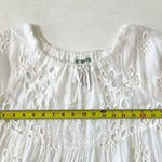 Johnny Was White Eyelet Lace Mini Bay Doll Dress Swim Coverup With Slip Size S Photo 7