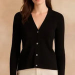 Theory Plaited Cardigan Black Size Large Photo 0