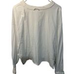 Free People  White Oversized Long-Sleeve Shirt With Boho Print Detail Womens S Photo 2