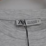 ZARA NEW  Long Sleeve Bodysuit Heather Grey Women L Cotton Jersey Snap Fitted Top Photo 3