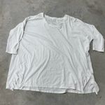 Garnet Hill  Organic Cotton White 3/4 length boxy oversized shirt womens size med Photo 1