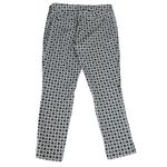 Tory Burch Women’s Callie Jaquard Seamed Black Ivory Mid Rise Cropped Pants Sz 8 Photo 5