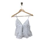 Noisy May  Ingrid Smocked Camisole Bright White Size Medium New with Tags Photo 2