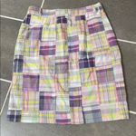 Brooks Brothers Cotton A-Line Button Front Madras Skirt size 4 Photo 2