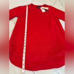 Joan Vass NWT  Medium Red Round ribbed Hem Sweater. Raglan Sleeve. Soft. Photo 3