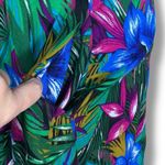 Vintage 90s Maxi Dress Tropical Print Black Magenta Blue Dark Floral Sleeveless Size M Photo 3