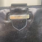 Salvatore Ferragamo  Black Reptile Lizard Skin Triangle Crossbody Purse Vintage Photo 2