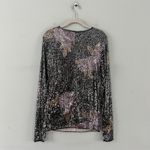 Free People NWT Intimately Gold Rush Black Combo Printed Sequin Long Sleeve Photo 4