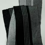 Black Gray Grey Striped Reversible Ski Winter Scarf Shawl Wrap ❄️ Photo 1