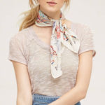 Eri +'Ali Anthropologie Maida Mesh Tee Women's Small Pale Pink Boho Hippie Y2K Photo 0