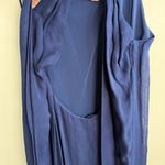 Alice + Olivia  Indigo Silk Draped Mini Dress Photo 5