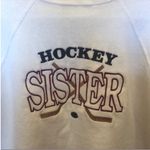 Vintage Hockey Sister White Crewneck Sweatshirt Size Large. Photo 3
