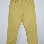 Levi's  501 Original High Rise Cropped Jeans in Natural Dyed Yellow Premium Sz 25 Photo 0