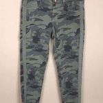ZARA Women’s Camouflage Military Inspired Distressed Raw Hem Ankle Denim Jeans Photo 0