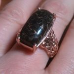 Matrix Silver Shungite 14K Rose Gold Over Copper Ring (Size 8) Photo 0