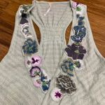 Free People ‎ Frida Tank Top Womens Size Small Floral Embroidered Blouse Green Photo 1