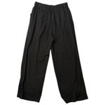Halara  Wide Leg Pants L Tall Black Pleated Elastic Waist Waffle Slacks Workwear Photo 1