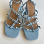 ASOS NEW  DESIGN Haiti studded blocked heeled sandals in cornflower blue Sz US 10 Photo 5