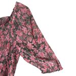 Nanette Lepore  Peasant Top Womens L Pink Floral Smocked Boho Cottagecore Prairie Photo 2