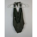 Miss Lola Women’s Olive Green Lace up Halter One Piece Swimsuit Size Large Beach Photo 7