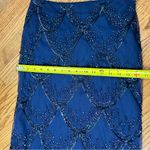 French Connection |Navy Blue Embellished Beaded Lace Midi Skirt Size 4 Photo 12