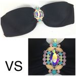 Victoria's Secret Victoria’s Secret Black Strapless Jewel Embellished Swim Suit Bikini Top NEW 34C Photo 1