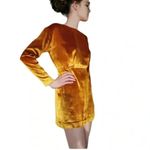 & Other Stories & Other Stories Golden Yellow Velvet Mini Dress Open Back Size 4 Photo 6
