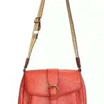 a.n.a  medium PURSE W RED PEBBLED FAUX LEATHER TAN GUITAR STRAP Photo 1