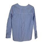 J.Crew Womens 4 Blue White Striped Pullover V Neck Blouse Photo 1