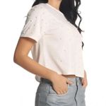 Snidel Cropped Top Pearl Appliqué Beige Size M Size M Photo 0