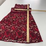 Adrianna Papell  Dress Womens 12 Petite Red Gold Lace Overlay V Neck A‎ Line Photo 9