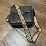 NEW Valentino Orlandi Italian Black Textured Leather Crossbody Purse & Wallet Photo 1